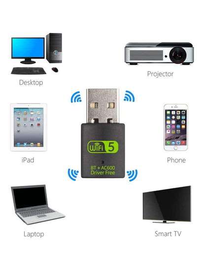 New USB 600mbps Wireless WiFi + Bluetooth Adapter